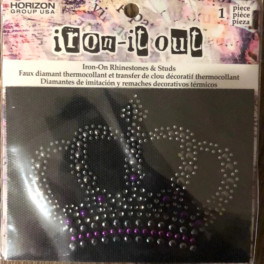 Iron It Out Iron On Rhinestone And Studs Crown